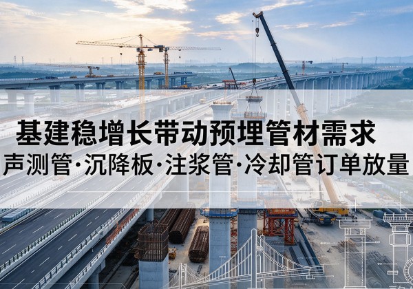 宣化基建稳增长带动预埋监测管材需求，声测管、沉降板、注浆管订单持续放量